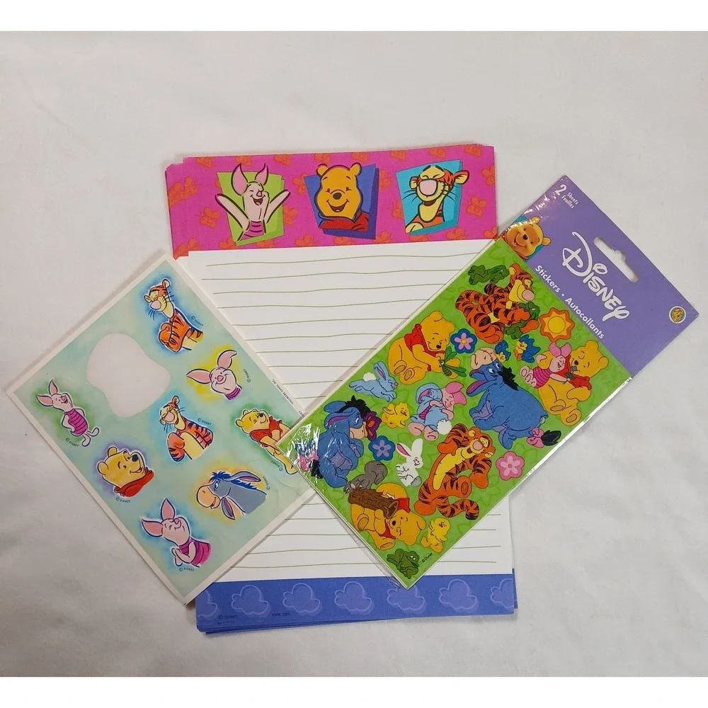 Vintage Disney Winnie The Pooh Mixed  Sticker And Stationary Paper‎ Lot